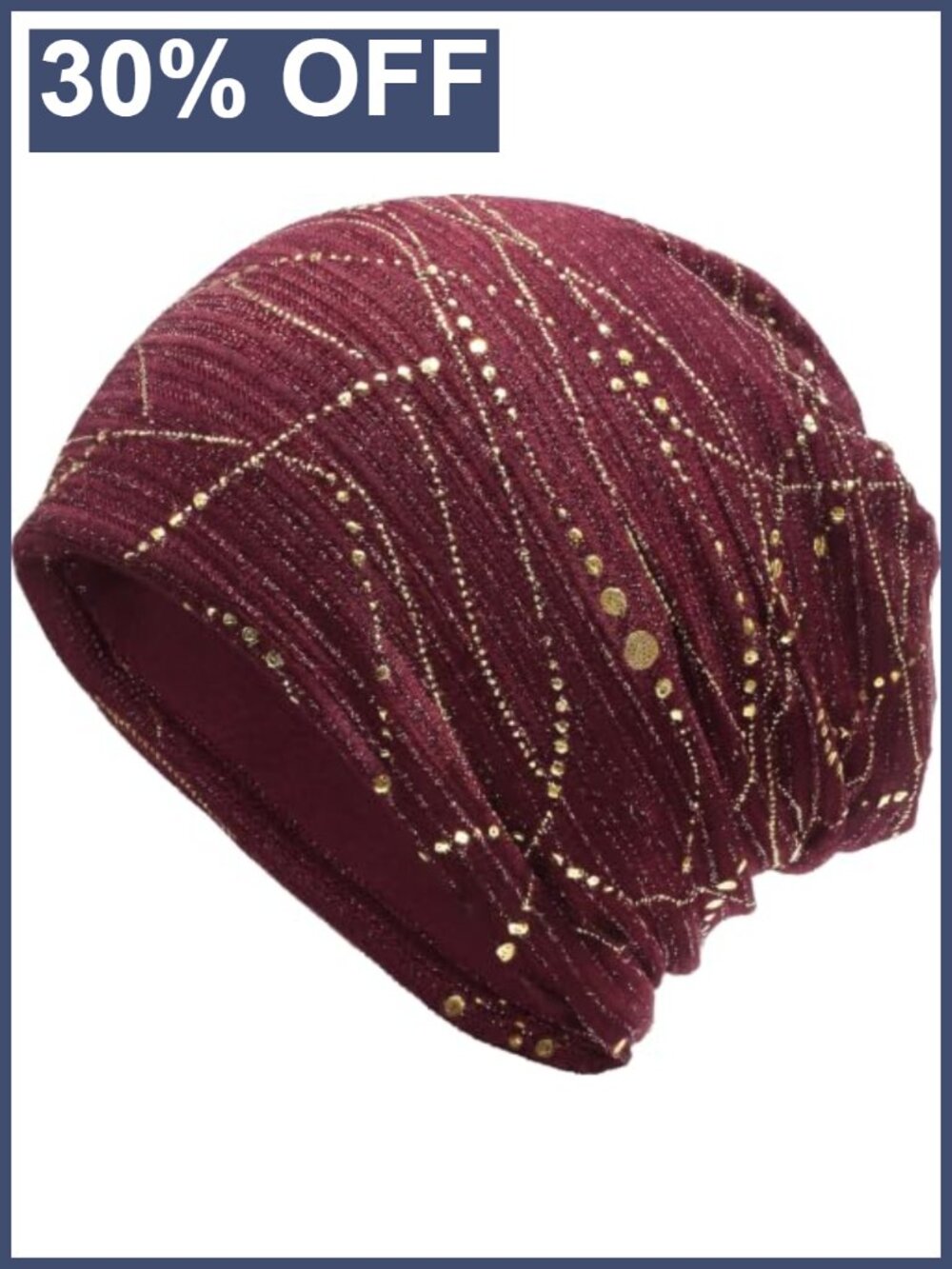 Lace Chemo Beanie Hat for Women Slouchy Turban Cap Cotton Soft Stretchy
